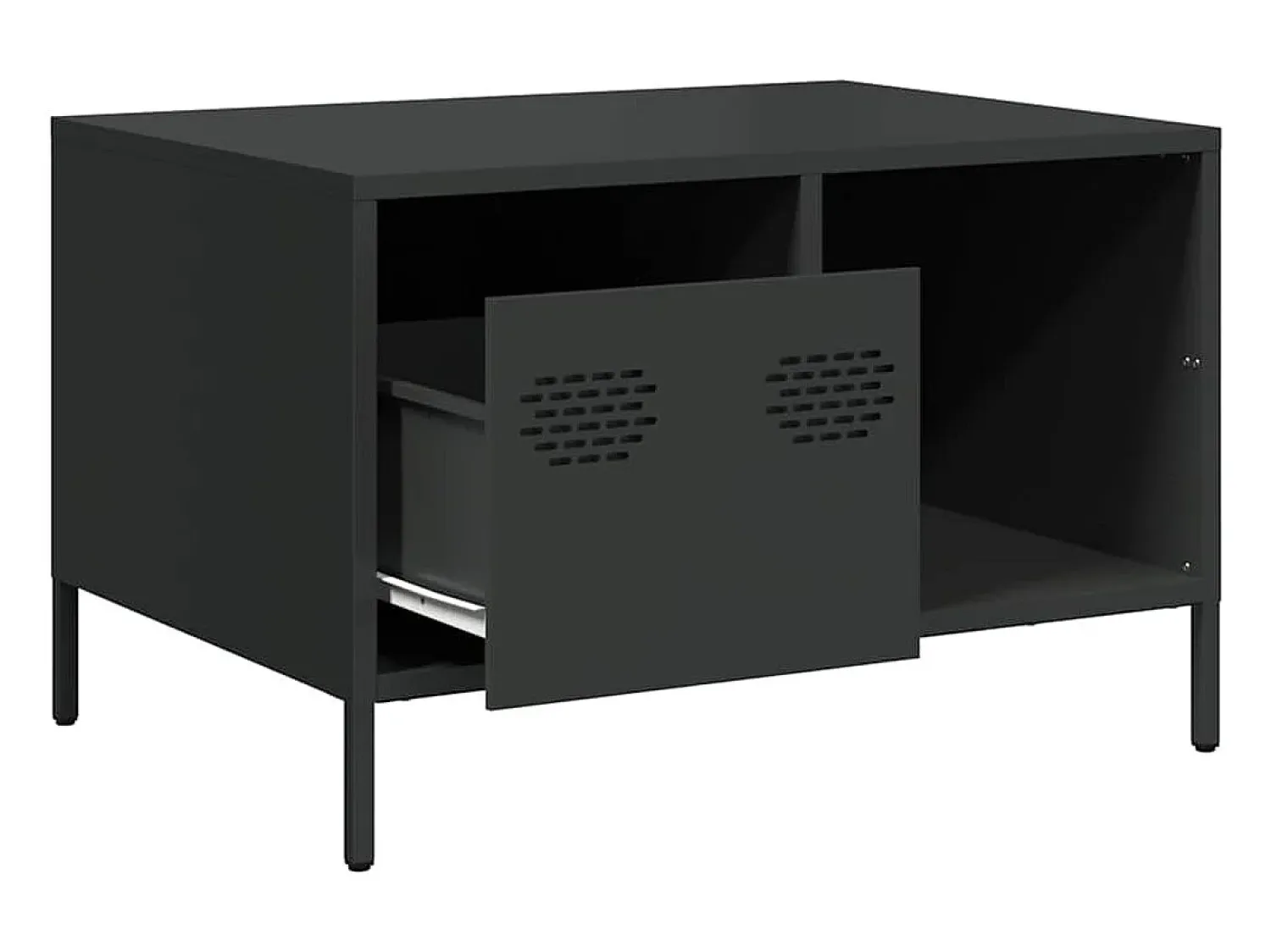 Mesa De Centro|vidaxl Mesa de centro 68,5x50x43,5 cm aço laminado a frio Preto