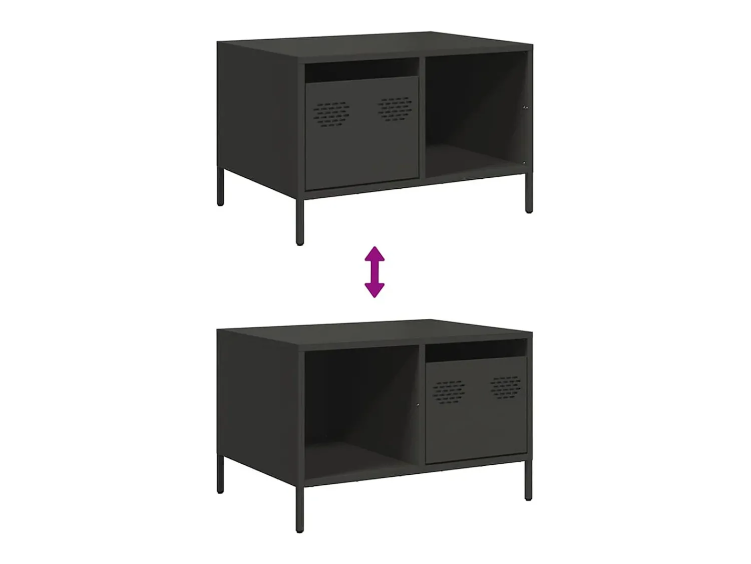 Mesa De Centro|vidaxl Mesa de centro 68,5x50x43,5 cm aço laminado a frio Preto
