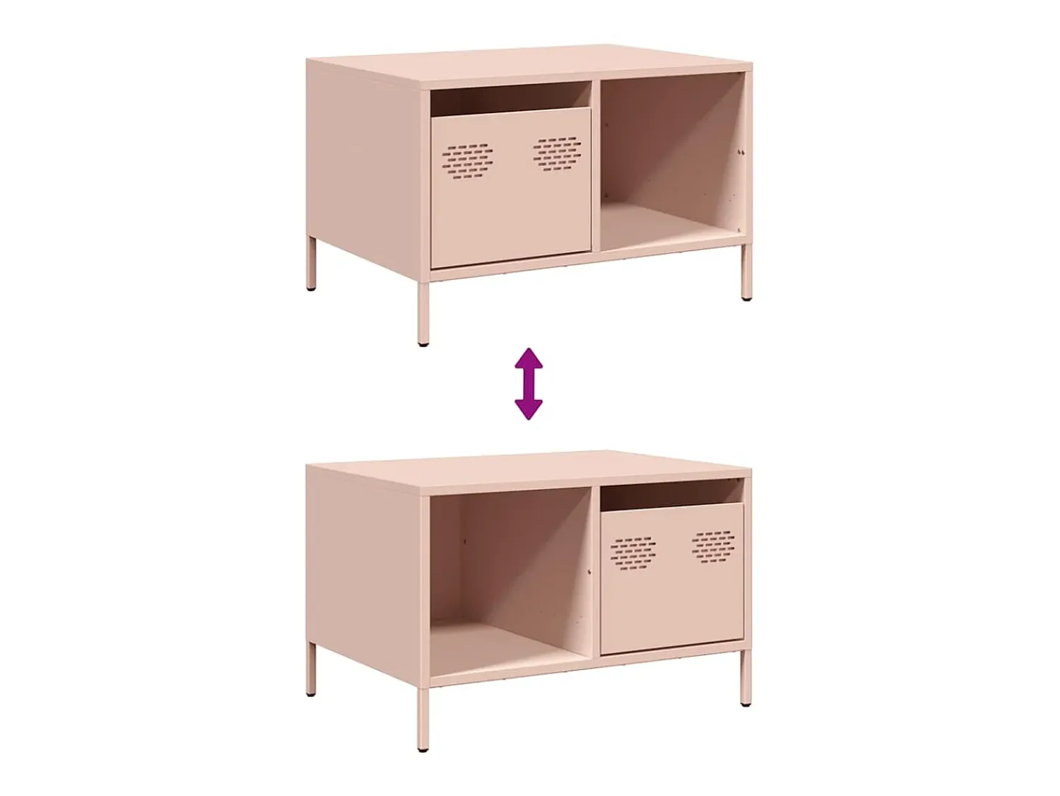 Mesa De Centro|vidaxl Mesa de centro 68,5x50x43,5 cm aço laminado a frio Rosa