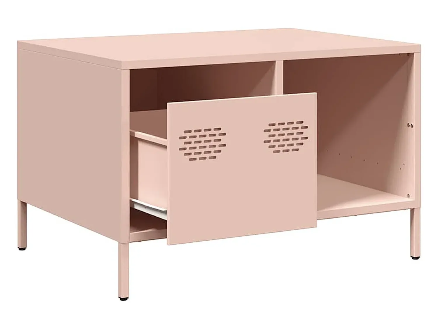 Mesa De Centro|vidaxl Mesa de centro 68,5x50x43,5 cm aço laminado a frio Rosa