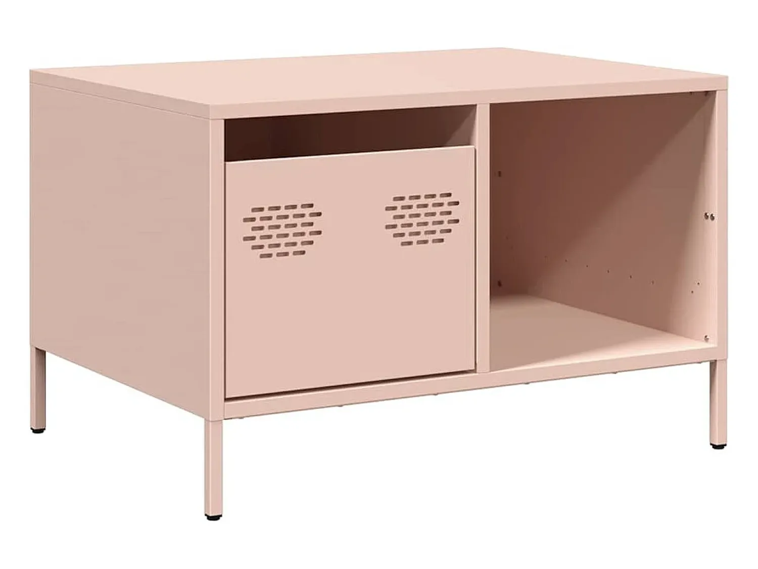 Mesa De Centro|vidaxl Mesa de centro 68,5x50x43,5 cm aço laminado a frio Rosa