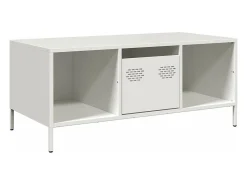 Mesa De Centro*vidaxl Mesa de centro 101,5x50x43,5 cm aço laminado a frio Branco