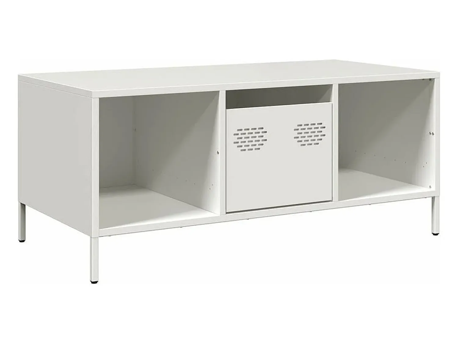 Mesa De Centro*vidaxl Mesa de centro 101,5x50x43,5 cm aço laminado a frio Branco