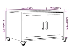 Mesa De Centro*vidaxl Mesa de centro 68x50x43,5 cm aço Preto