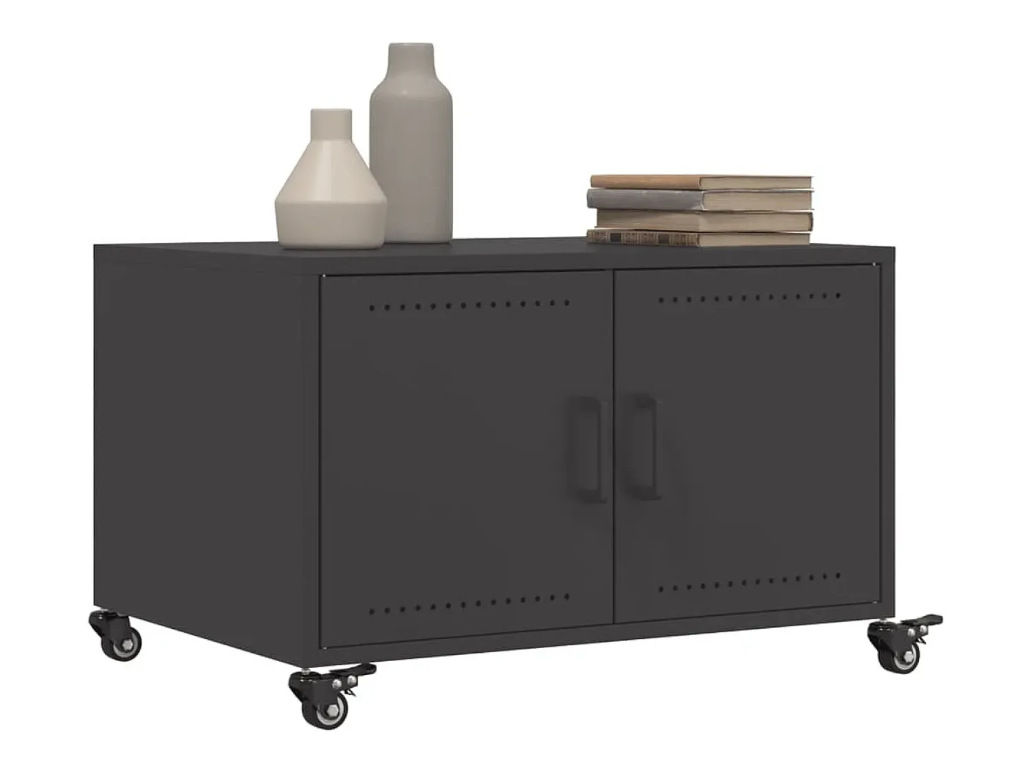 Mesa De Centro*vidaxl Mesa de centro 68x50x43,5 cm aço Preto