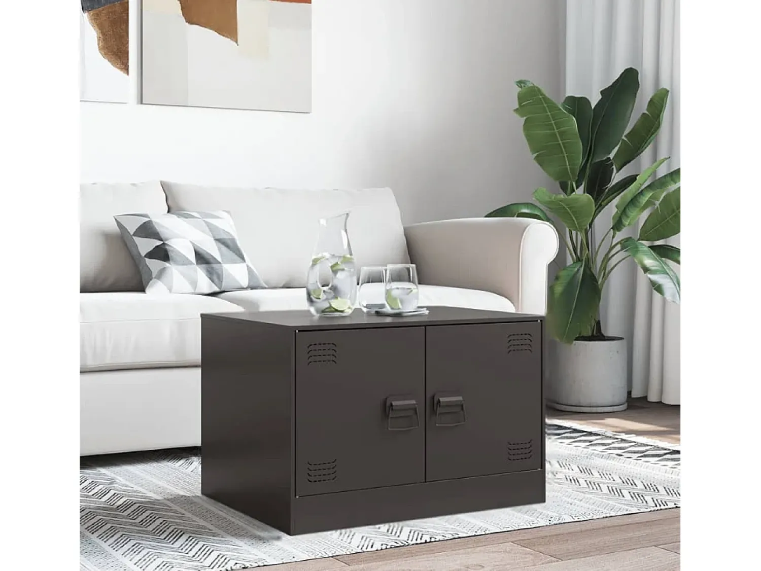 Mesa de centro 67x50x44 cm aço PT444886^ Mesa De Centro