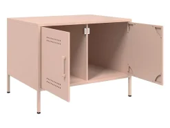 Outlet vidaxl Mesa de centro 68x50x50,5 cm aço Rosa