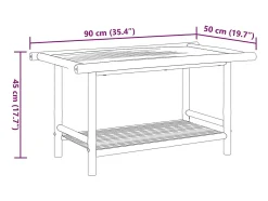 Mesa De Centro*vidaxl Mesa de centro 90x50x45 cm bambu Natural claro