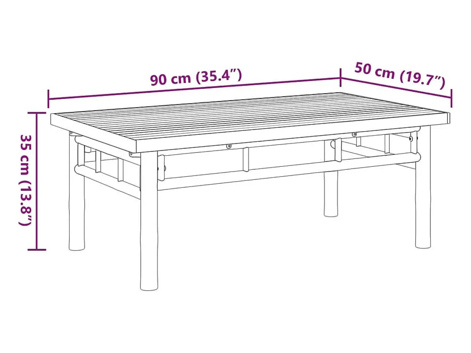 Mesa De Centro|vidaxl Mesa de centro 90x50x35 cm bambu Natural claro