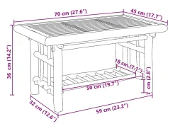 Mesa De Centro*vidaxl Mesa de centro 70x45x36 cm bambu Natural claro