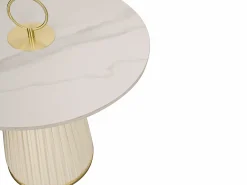 Mesa De Centro| Mesa de Centro 60x50x60 cm branca Modig M73 Branco / Dourado