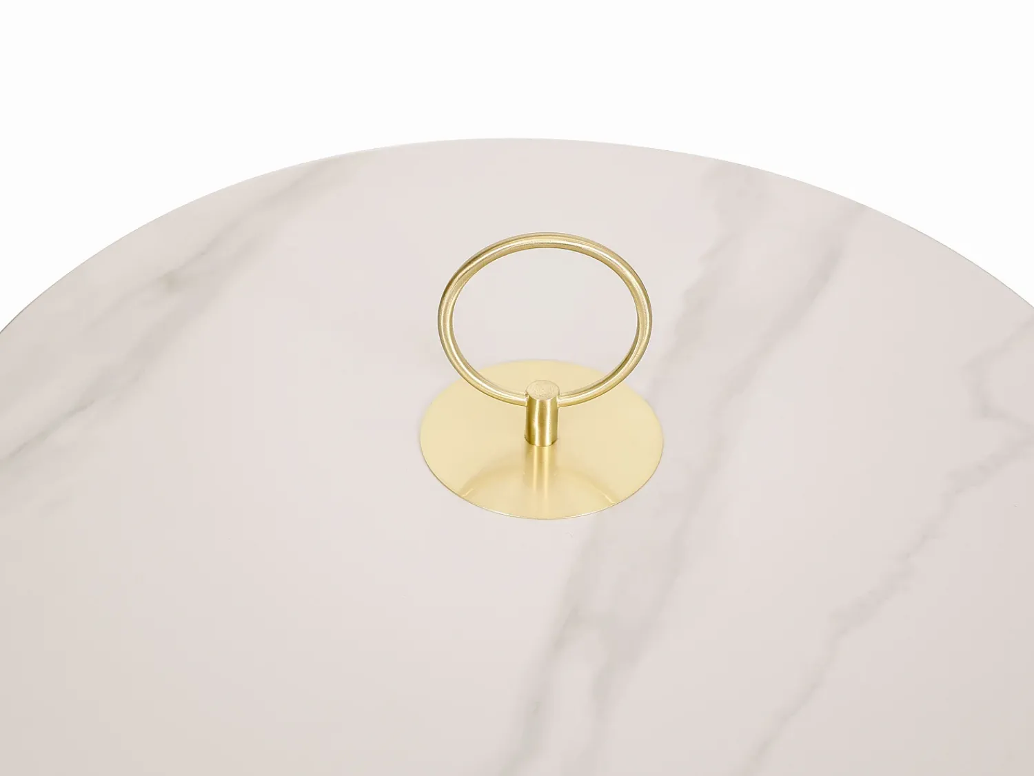 Mesa De Centro| Mesa de Centro 60x50x60 cm branca Modig M73 Branco / Dourado