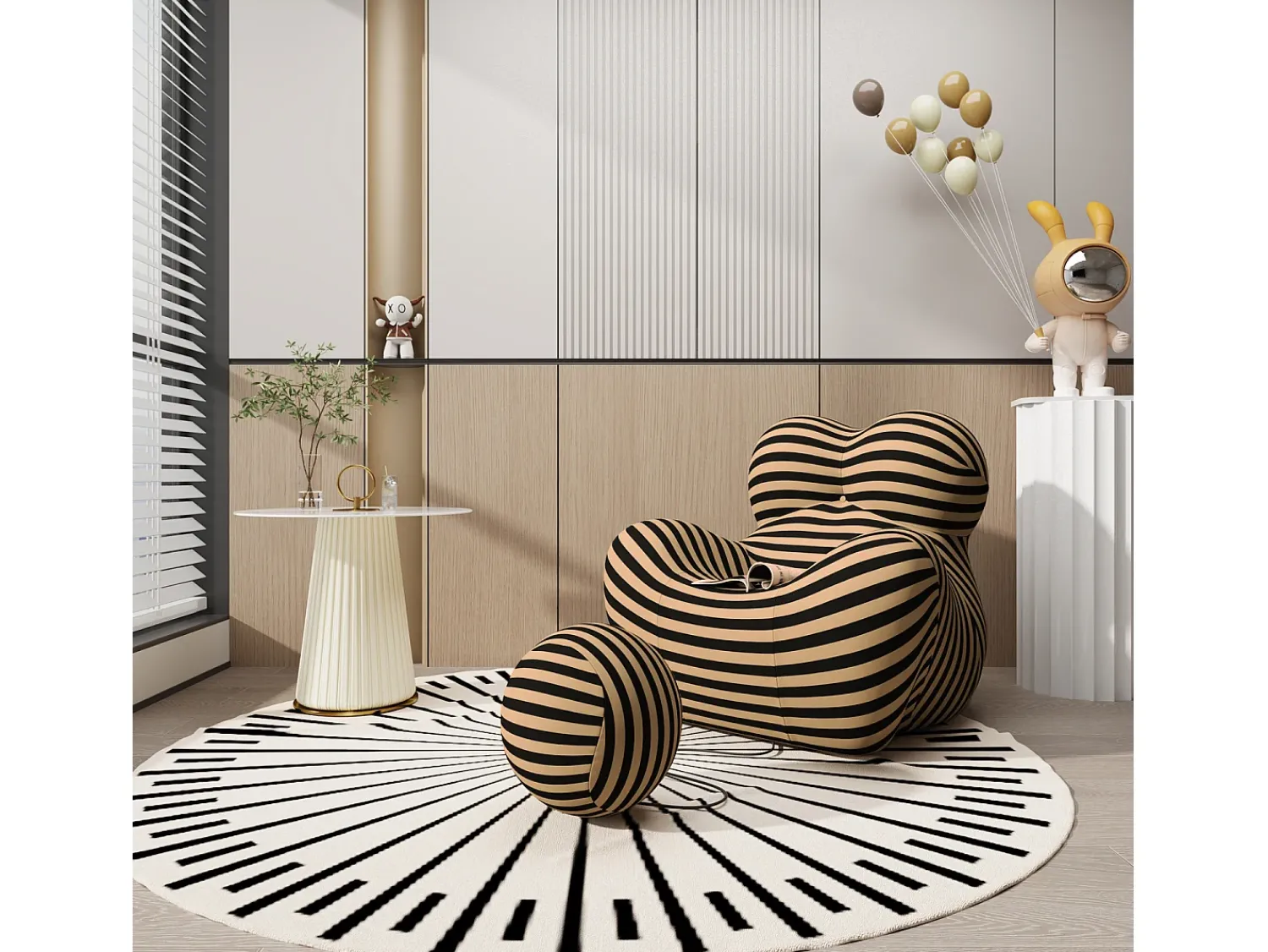 Mesa De Centro| Mesa de Centro 60x50x60 cm branca Modig M73 Branco / Dourado