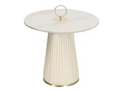Mesa De Centro| Mesa de Centro 60x50x60 cm branca Modig M73 Branco / Dourado