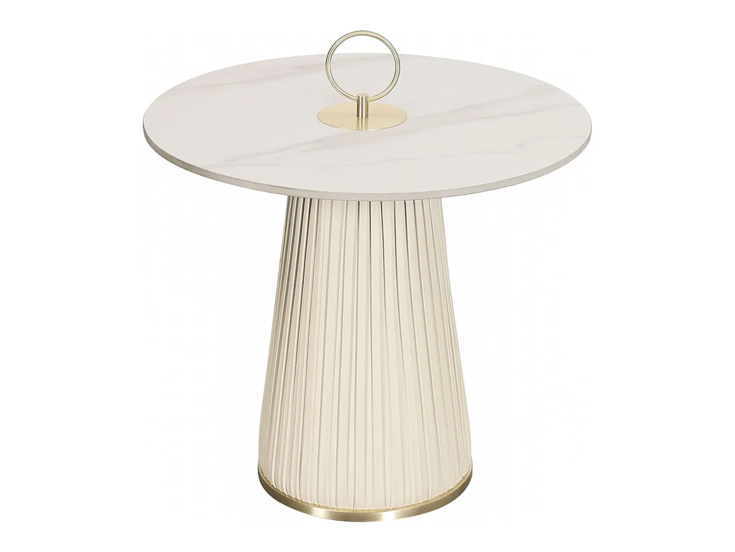 Mesa De Centro| Mesa de Centro 60x50x60 cm branca Modig M73 Branco / Dourado