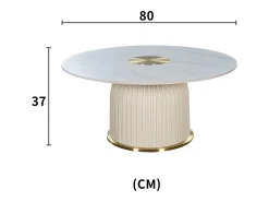 Mesa De Centro| Mesa de centro 80x37x80 cm branca modig m72 Branco / Dourado