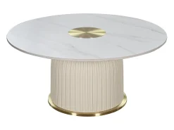 Mesa De Centro| Mesa de centro 80x37x80 cm branca modig m72 Branco / Dourado