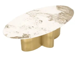 Mesa de centro 130x42x70 cm branco ouro modig m59 Branco / Dourado