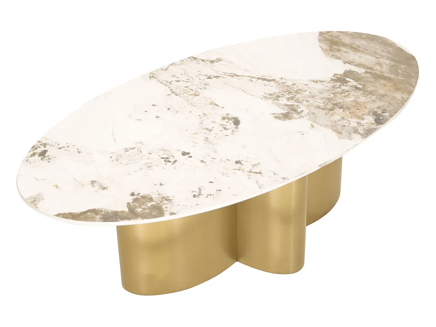Mesa de centro 130x42x70 cm branco ouro modig m59 Branco / Dourado