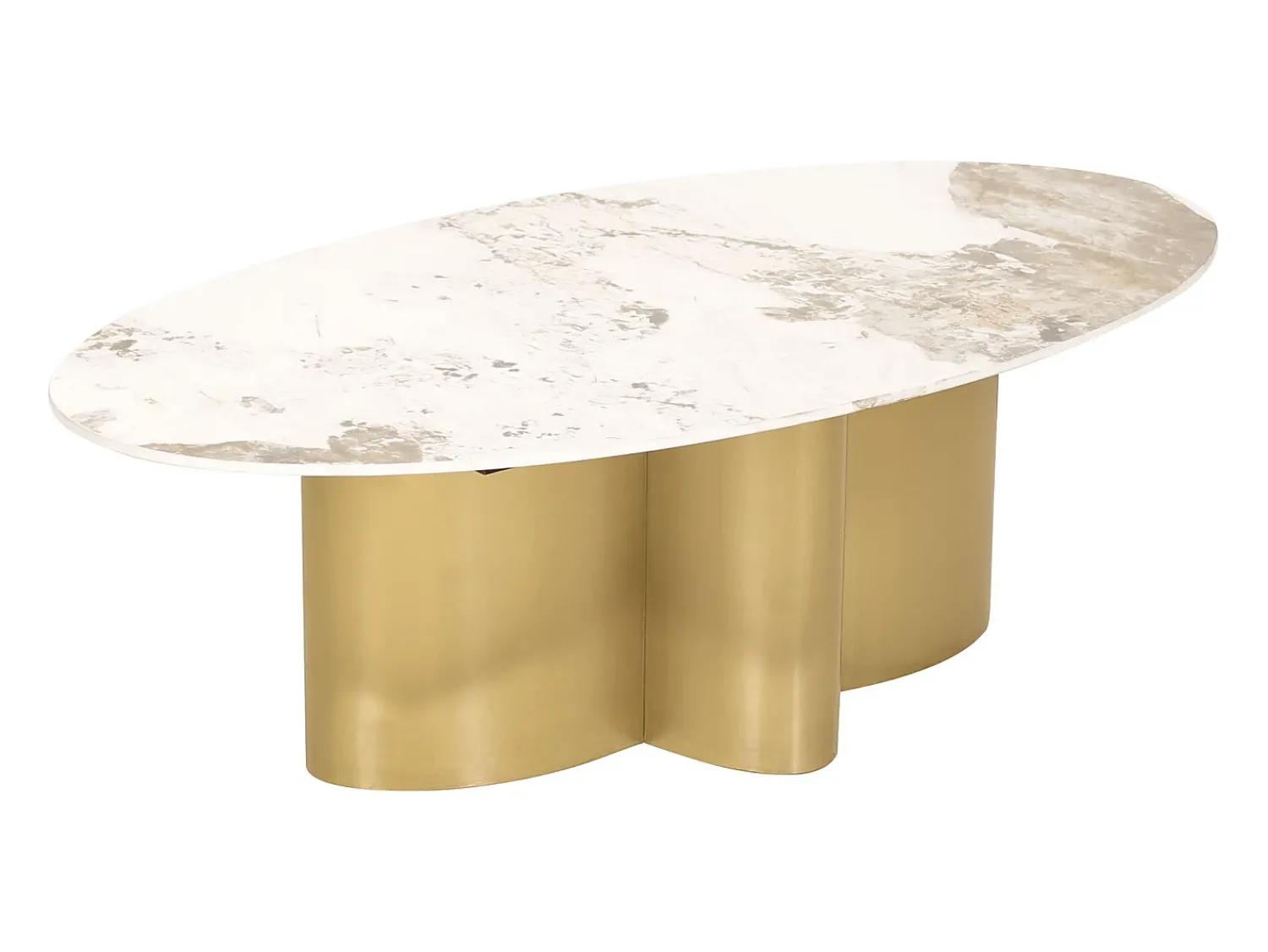 Mesa de centro 130x42x70 cm branco ouro modig m59 Branco / Dourado