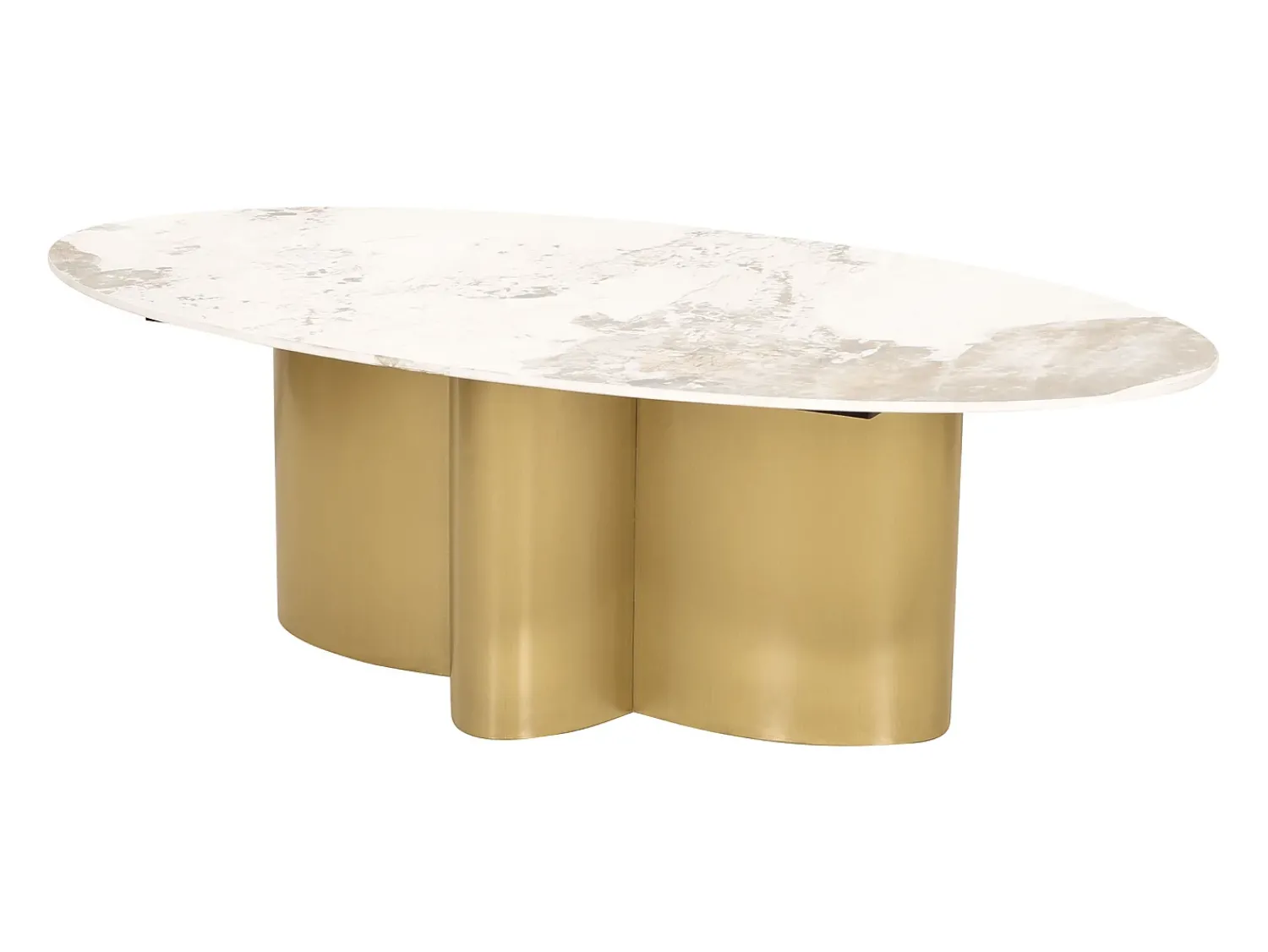 Mesa de centro 130x42x70 cm branco ouro modig m59 Branco / Dourado