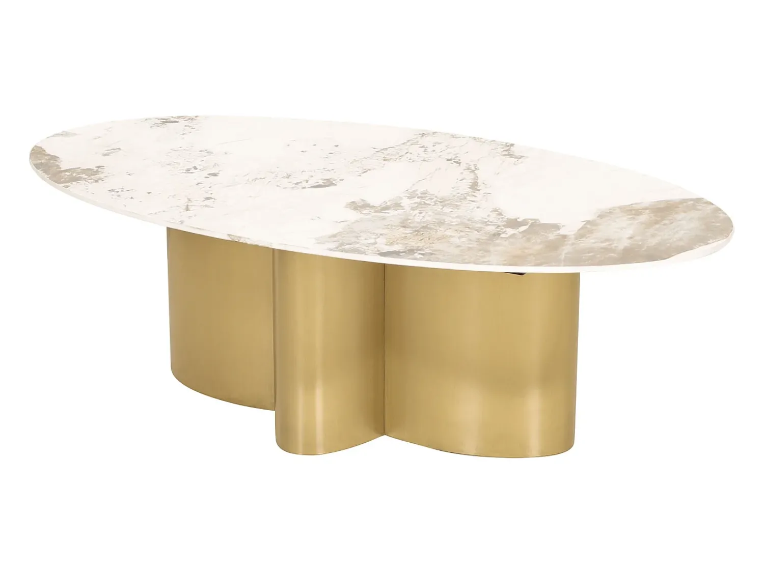 Mesa de centro 130x42x70 cm branco ouro modig m59 Branco / Dourado
