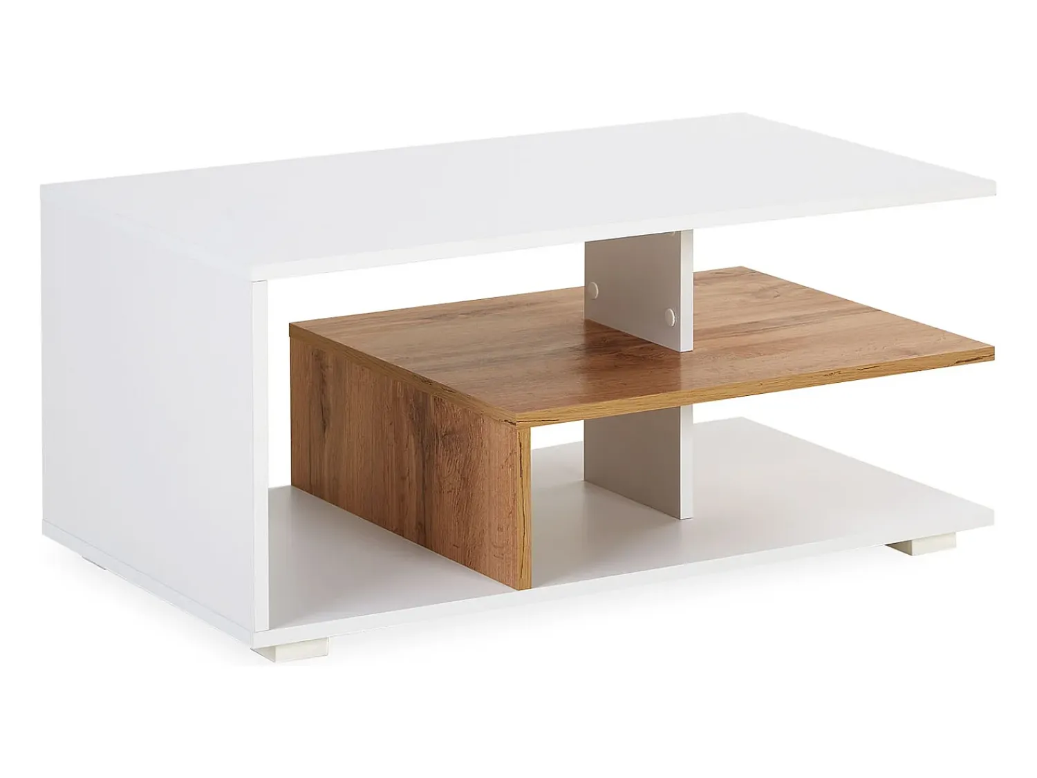 Mesa De Centro| Mesa de Centro 90x41x50 cm Carvalho Branco Castanho / Branco