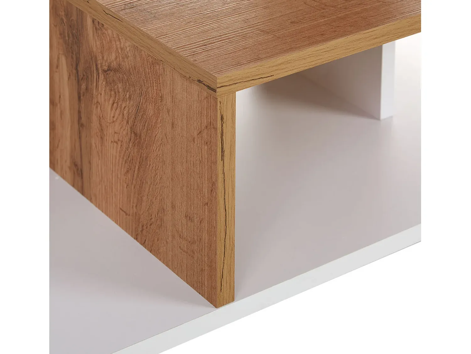 Mesa De Centro| Mesa de Centro 90x41x50 cm Carvalho Branco Castanho / Branco