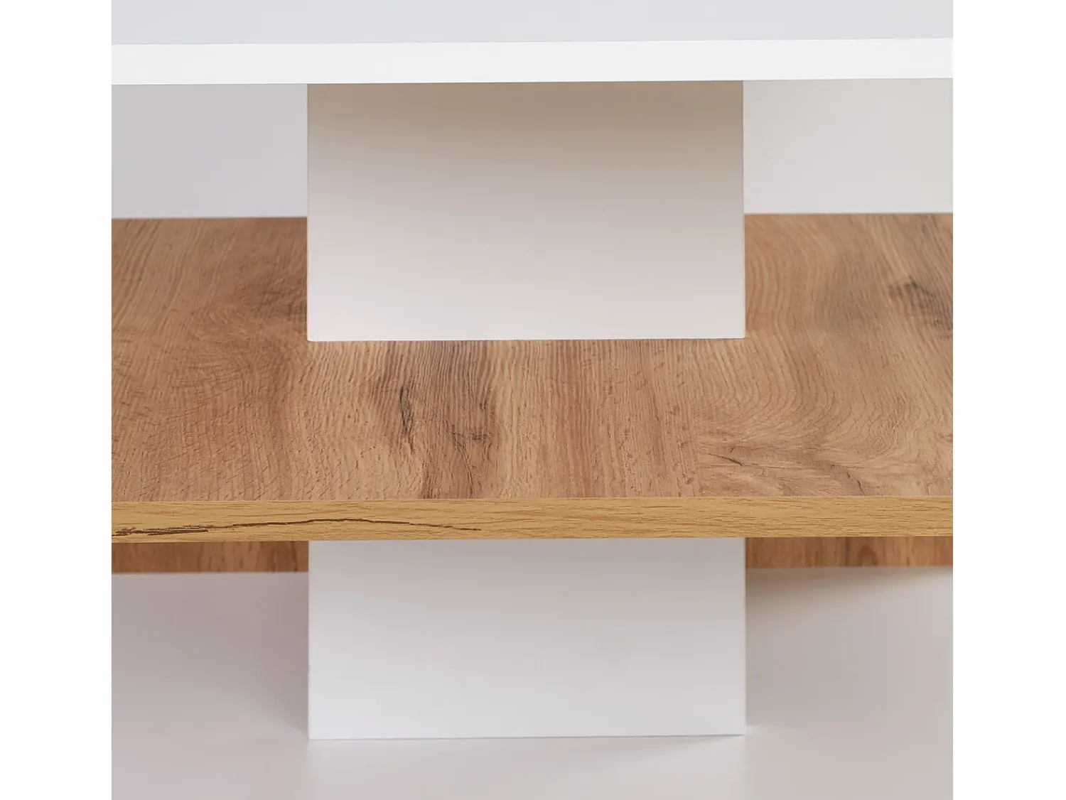 Mesa De Centro| Mesa de Centro 90x41x50 cm Carvalho Branco Castanho / Branco
