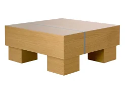 Mesa De Centro| Mesa de Centro 80x80x35 cm Castanha Castanho