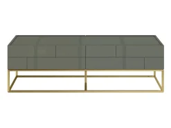 Mesa De Centro* Mesa de Centro 119,5x36x59,5 cm Cimento Verde Rose Hill RH06 Verde / Dourado