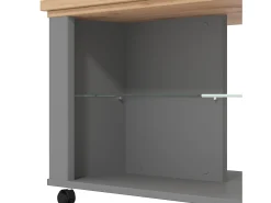 Mesa de Centro 114,5x49x50,5 cm Cinza^ Mesa De Centro