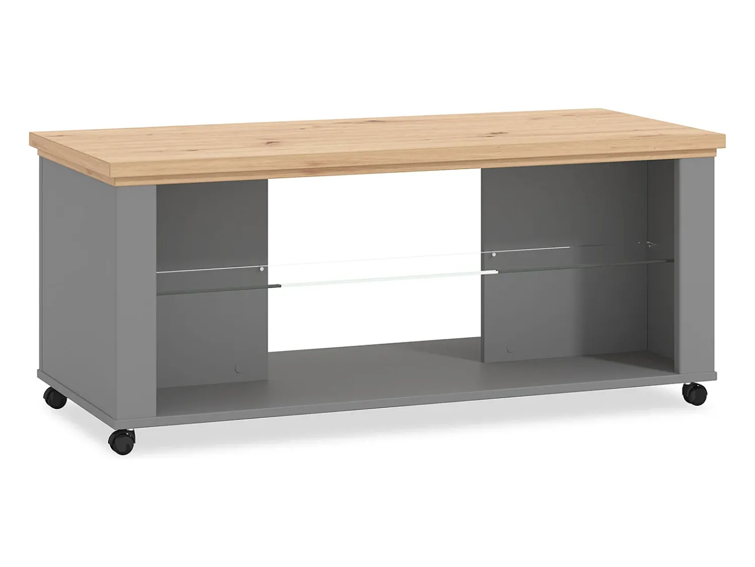 Mesa de Centro 114,5x49x50,5 cm Cinza^ Mesa De Centro