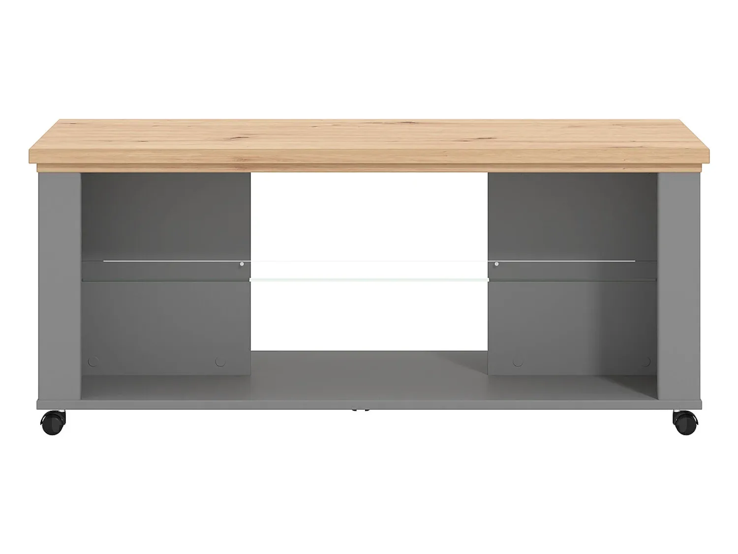 Mesa de Centro 114,5x49x50,5 cm Cinza^ Mesa De Centro