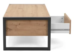 Clearance Mesa de Centro 100x40x55 cm Cinza Natural Preto / Castanho