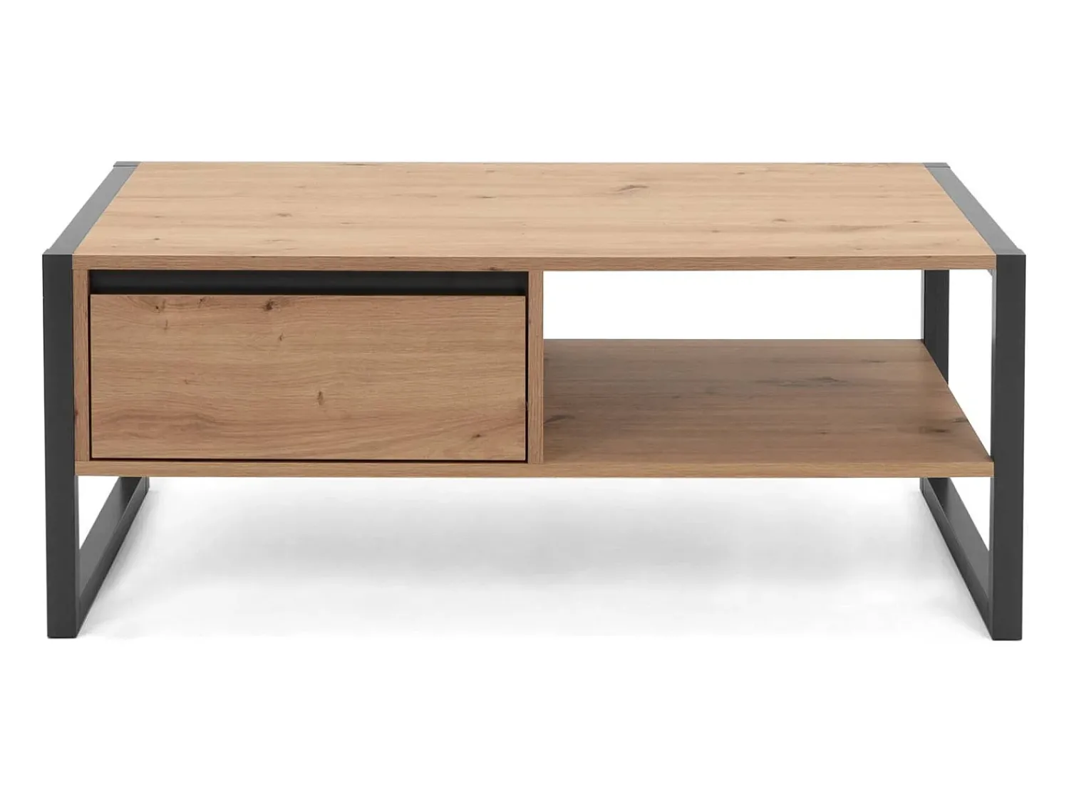 Clearance Mesa de Centro 100x40x55 cm Cinza Natural Preto / Castanho
