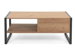 Clearance Mesa de Centro 100x40x55 cm Cinza Natural Preto / Castanho