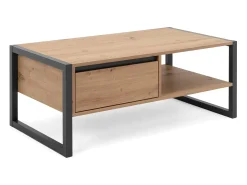 Clearance Mesa de Centro 100x40x55 cm Cinza Natural Preto / Castanho