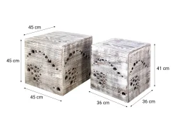 Mesa de Centro 45x45x45 cm Cinza^ Mesa De Centro