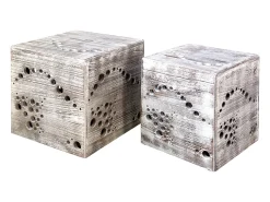 Mesa de Centro 45x45x45 cm Cinza^ Mesa De Centro