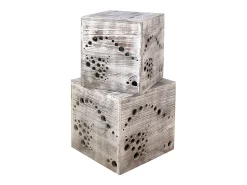 Mesa de Centro 45x45x45 cm Cinza^ Mesa De Centro