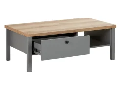 New Mesa de Centro 110x40,5x60 cm cinza Cinzento / Castanho