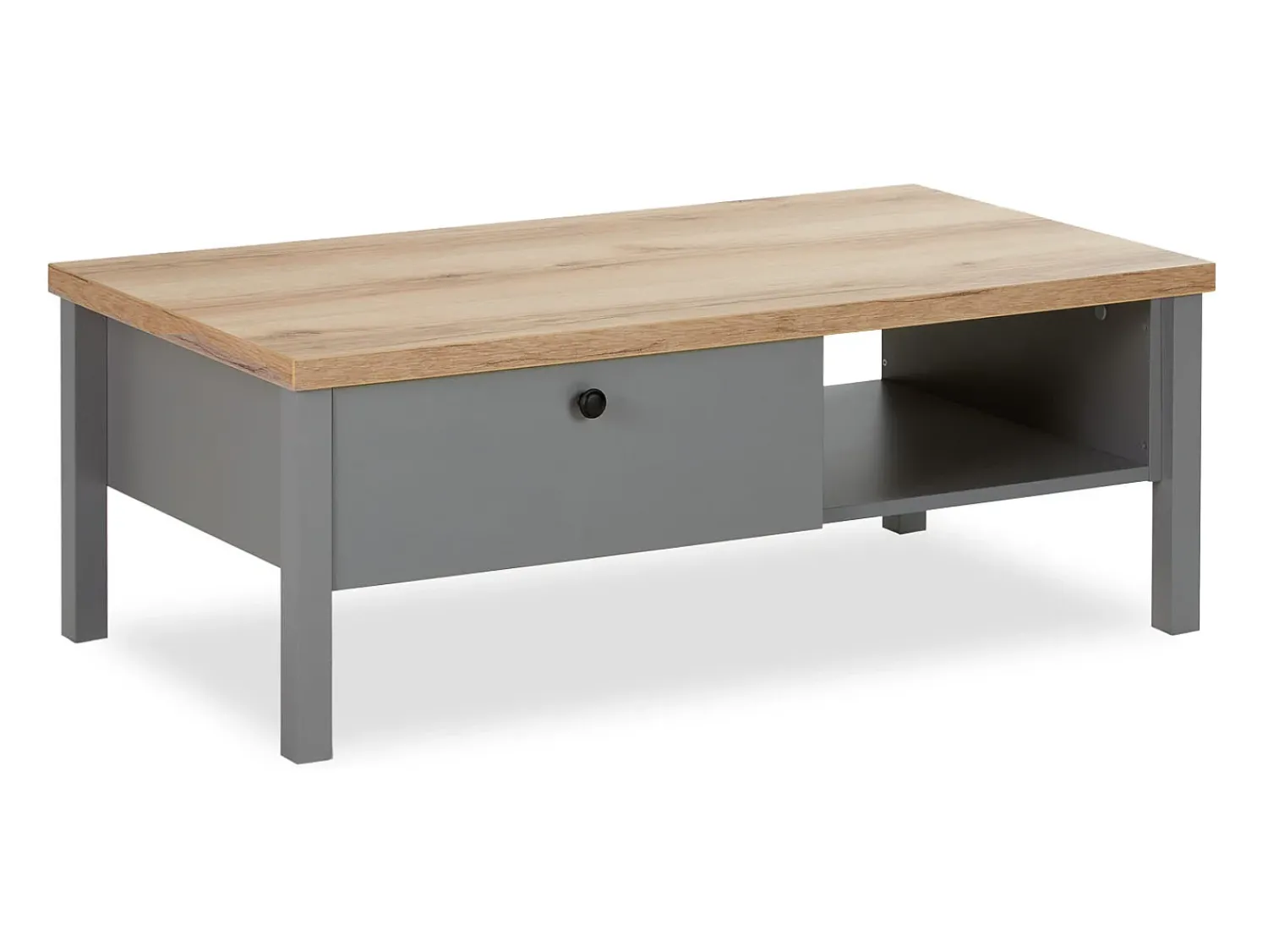 New Mesa de Centro 110x40,5x60 cm cinza Cinzento / Castanho