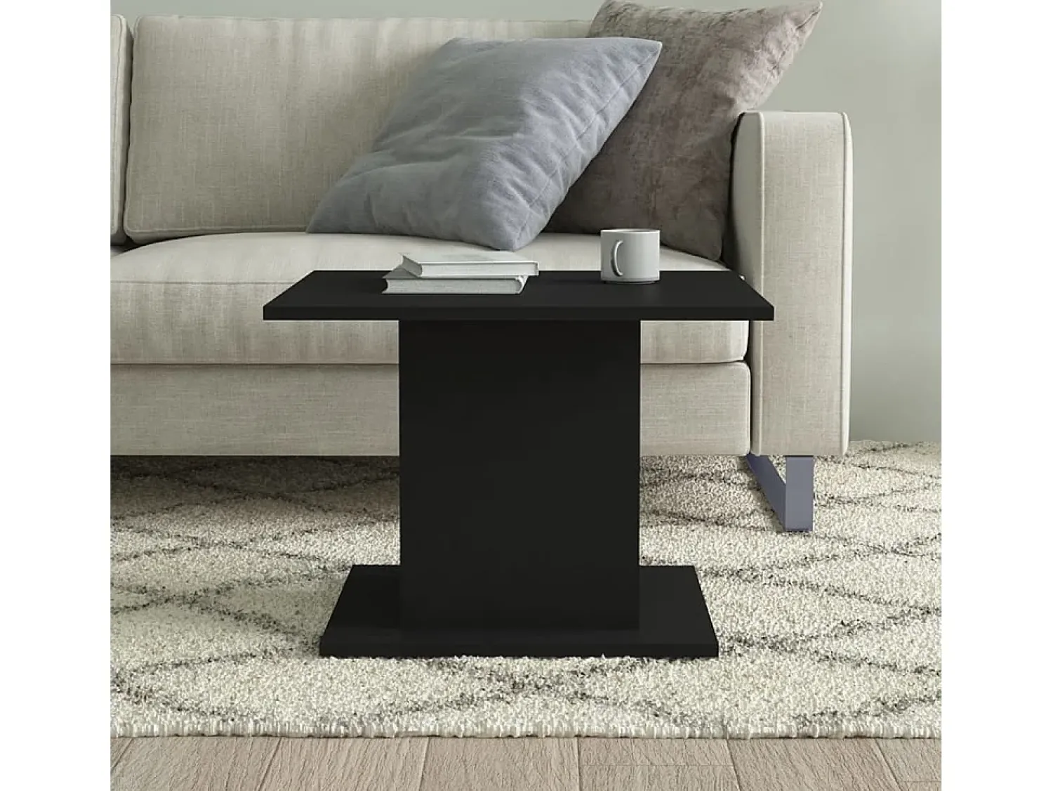 Mesa De Centro| Mesa de centro 55,5x55,5x40 cm contraplacado PT234529 Preto