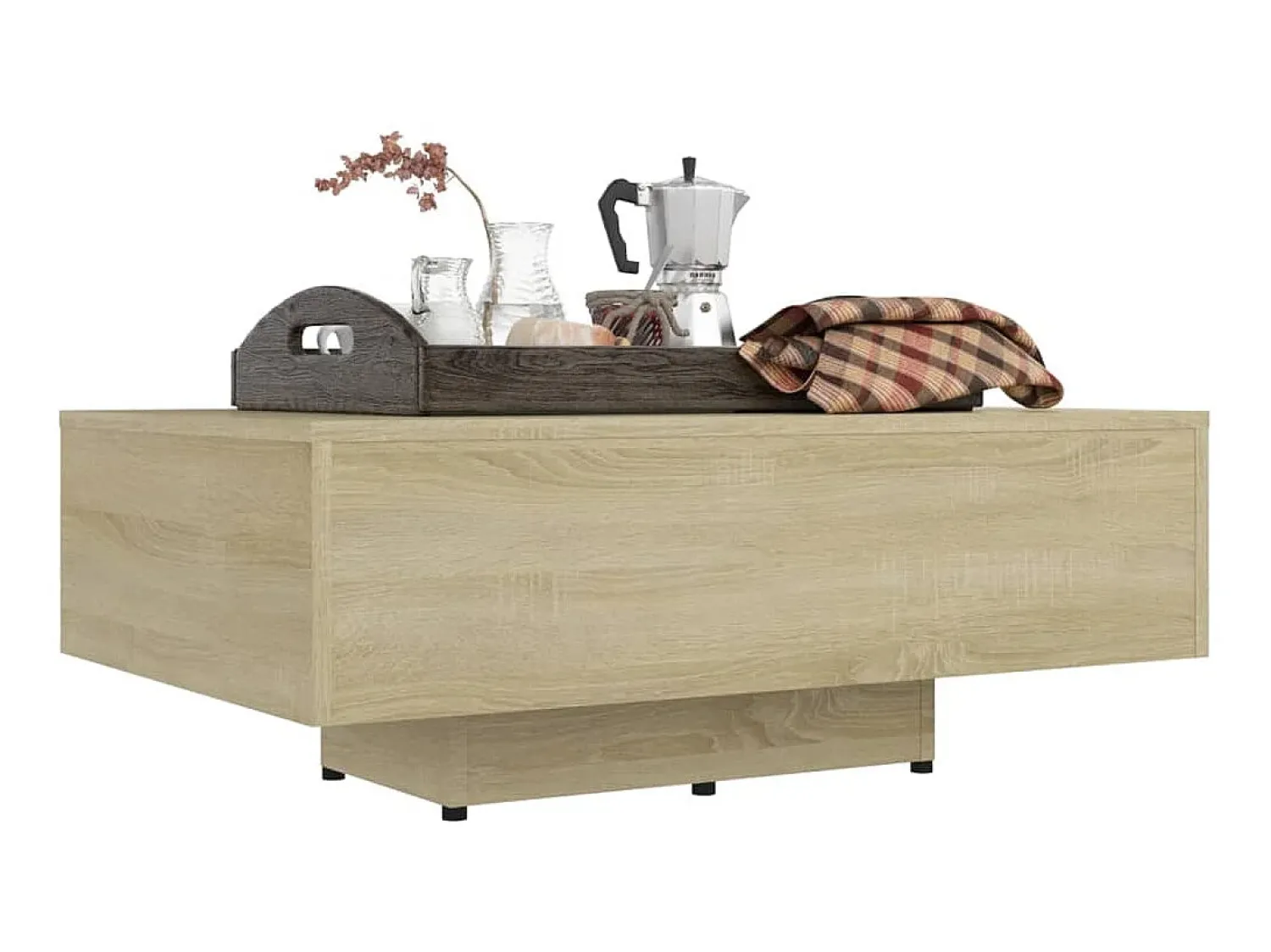 Mesa De Centro* Mesa de centro 85x55x31 cm contraplacado carvalho sonoma PT392960 Castanho