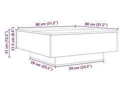 vidaxl Mesa de centro 80x80x31 cm contraplacado carvalho sonoma^ Mesa De Centro