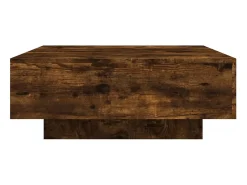 Best vidaxl Mesa de centro 80x80x31 cm contraplacado carvalho fumado Natural escuro
