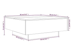 Best vidaxl Mesa de centro 80x80x31 cm contraplacado carvalho fumado Natural escuro