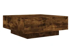 Mesa De Centro* Mesa de centro 80x80x31 cm contraplacado carvalho fumado PT539465 Castanho