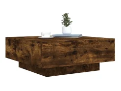 Mesa De Centro* Mesa de centro 80x80x31 cm contraplacado carvalho fumado PT539465 Castanho